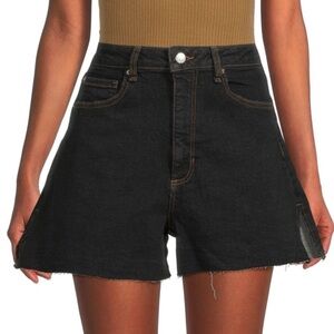 WEWOREWHAT High Rise Balloon Black Denim Women's Shorts